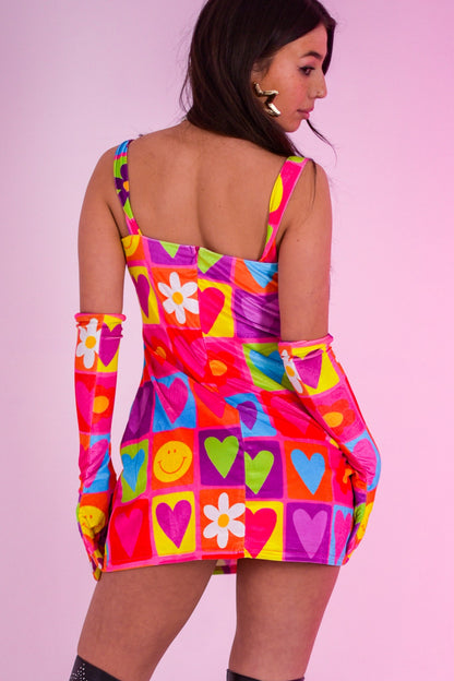 La mini-robe en velours Happy Daze