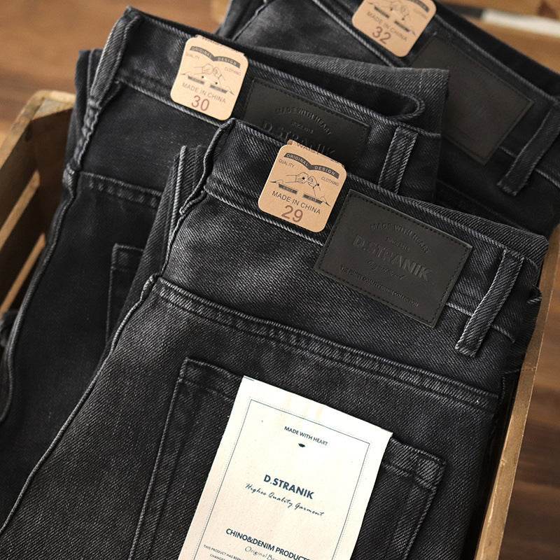 Denim Cotton Men's Heavy Black Washed Denim Jeans Pant trouser - www.Shopthatapp.com #