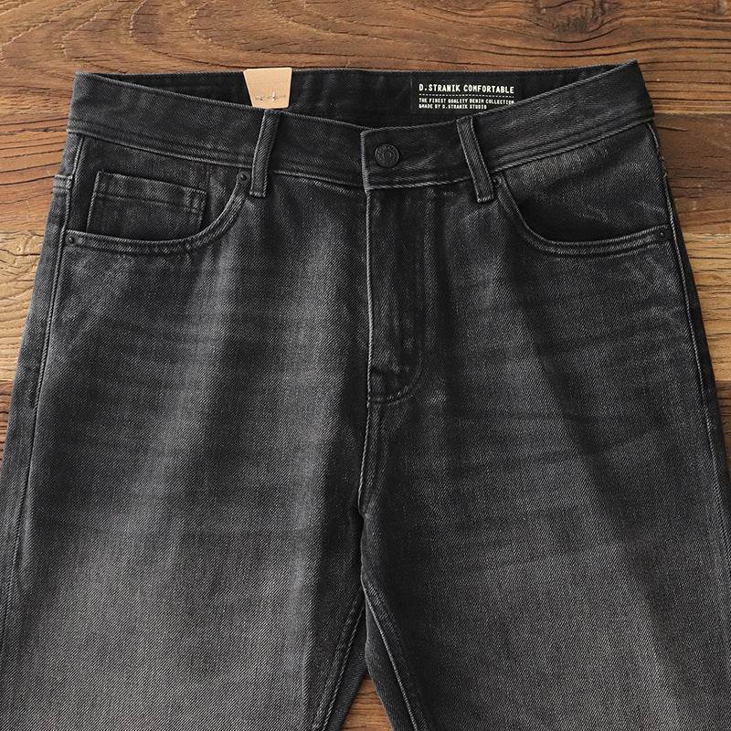 Denim Cotton Men's Heavy Black Washed Denim Jeans Pant trouser - www.Shopthatapp.com #