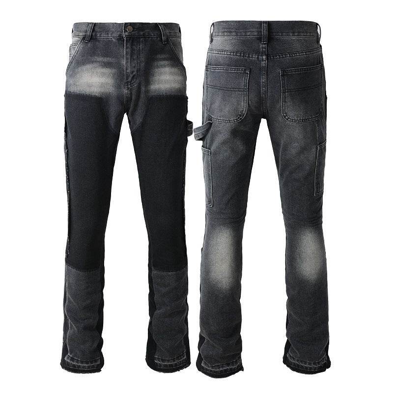 Denim Non-elastic Slim Fit Bootcut Trousers Men Jeans - www.Shopthatapp.com #