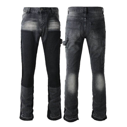 Denim Non-elastic Slim Fit Bootcut Trousers Men Jeans - www.Shopthatapp.com #