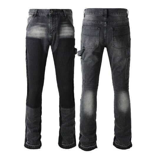 Denim Non-elastic Slim Fit Bootcut Trousers Men Jeans - www.Shopthatapp.com #
