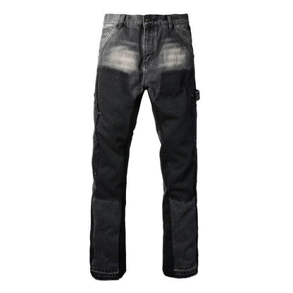 Denim Non-elastic Slim Fit Bootcut Trousers Men Jeans - www.Shopthatapp.com #