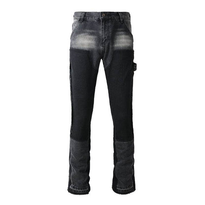 Denim Non-elastic Slim Fit Bootcut Trousers Men Jeans - www.Shopthatapp.com #