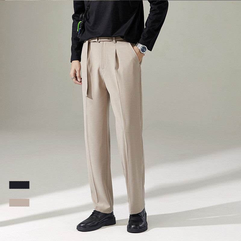 Detachable Belt Draping Wide-leg Suit Chinos Trouser For Men - www.Shopthatapp.com #