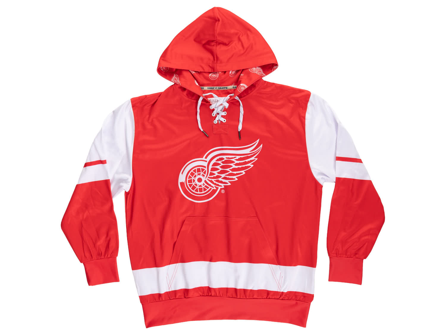 Detroit Red Wings Hockey Lace Hoodie - www.Shopthatapp.com #