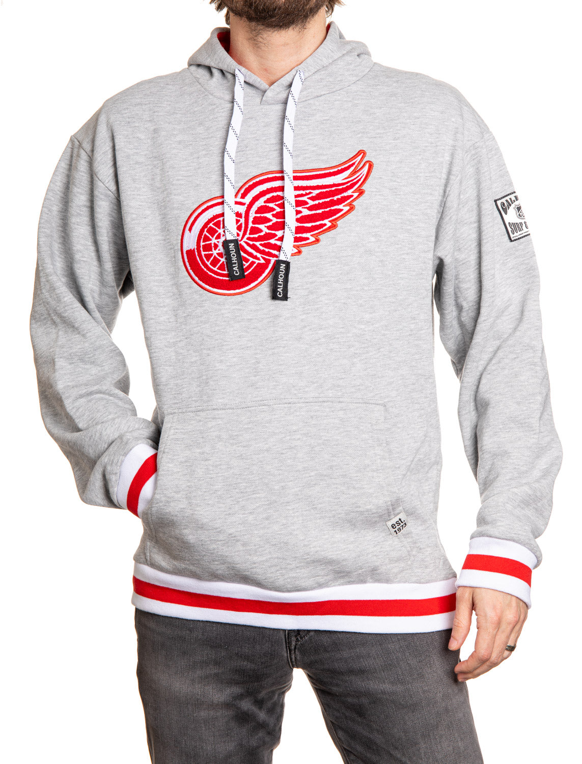 Detroit Red Wings "Muskoka Style" Premium Chenille Woven Logo Hoodie - www.Shopthatapp.com