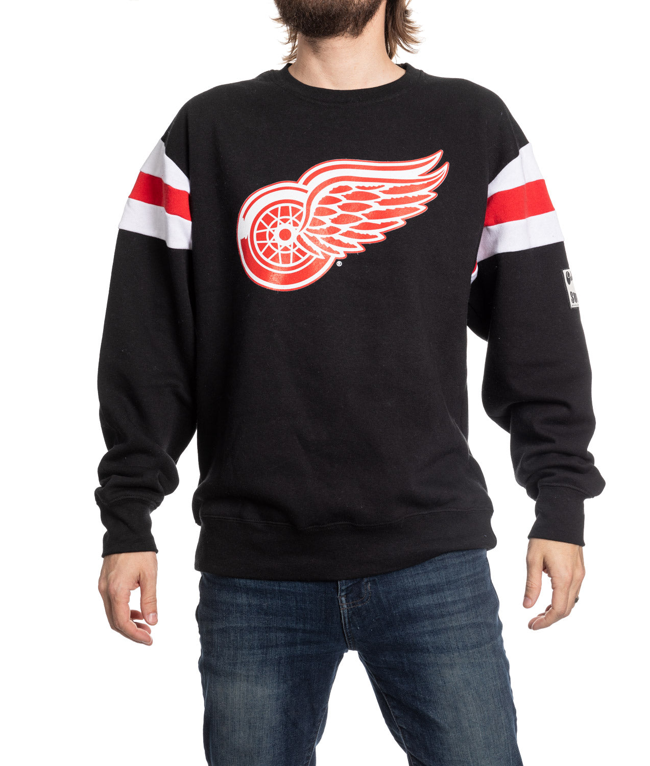 Detroit Red Wings Varsity Retro Style Crewneck Sweater - www.Shopthatapp.com