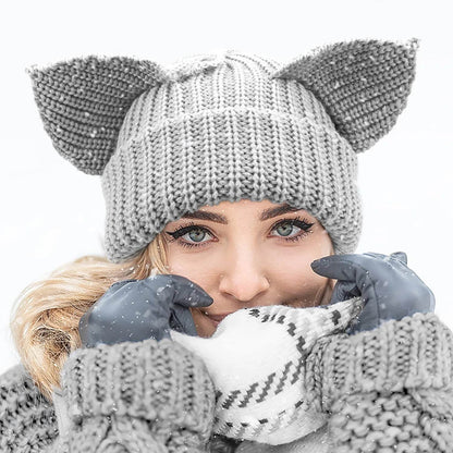 Devil Ears Thickened All Acrylic Knitted Beanie Hat - www.Shopthatapp.com #