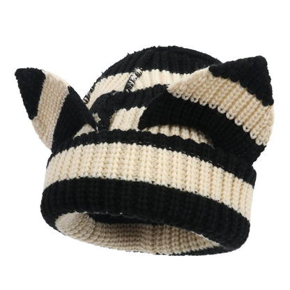 Devil Ears Thickened All Acrylic Knitted Beanie Hat - www.Shopthatapp.com #