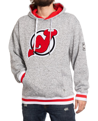 New Jersey Devils "Muskoka Style" Premium Chenille Woven Logo Hoodie - www.Shopthatapp.com