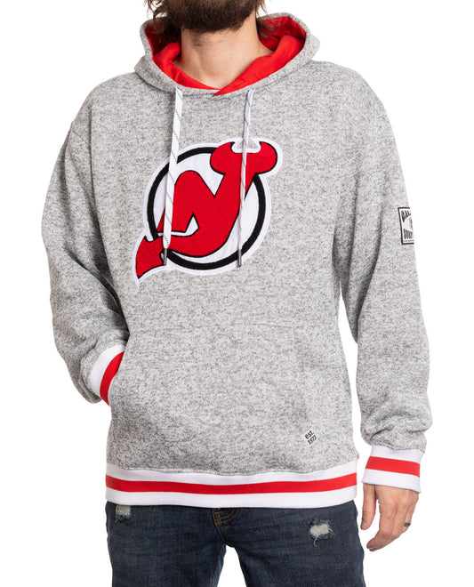 New Jersey Devils "Muskoka Style" Premium Chenille Woven Logo Hoodie - www.Shopthatapp.com