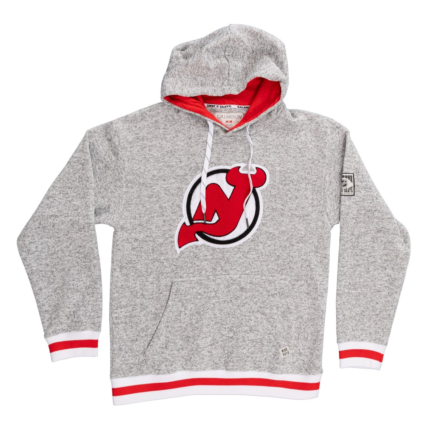 New Jersey Devils "Muskoka Style" Premium Chenille Woven Logo Hoodie - www.Shopthatapp.com