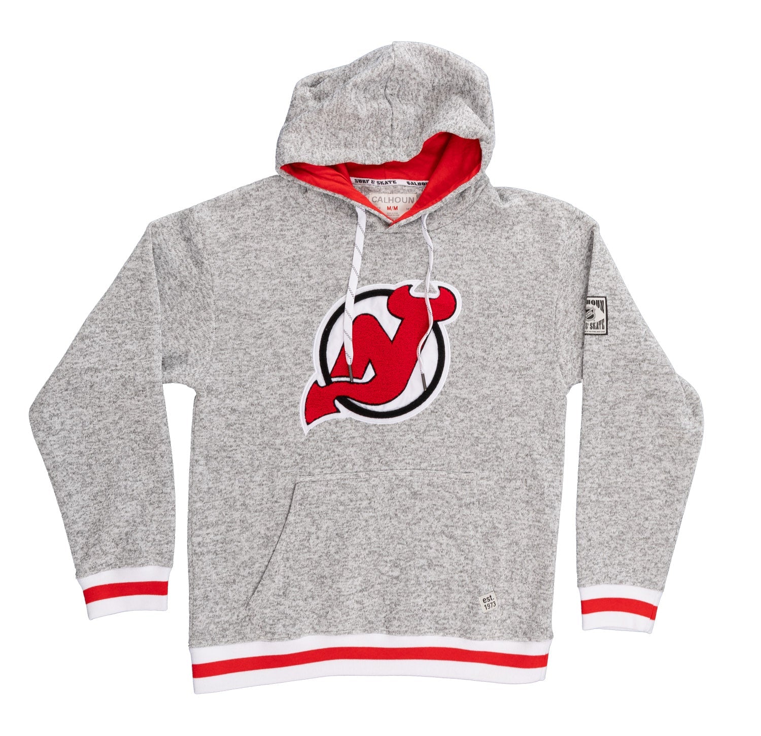 New Jersey Devils "Muskoka Style" Premium Chenille Woven Logo Hoodie - www.Shopthatapp.com