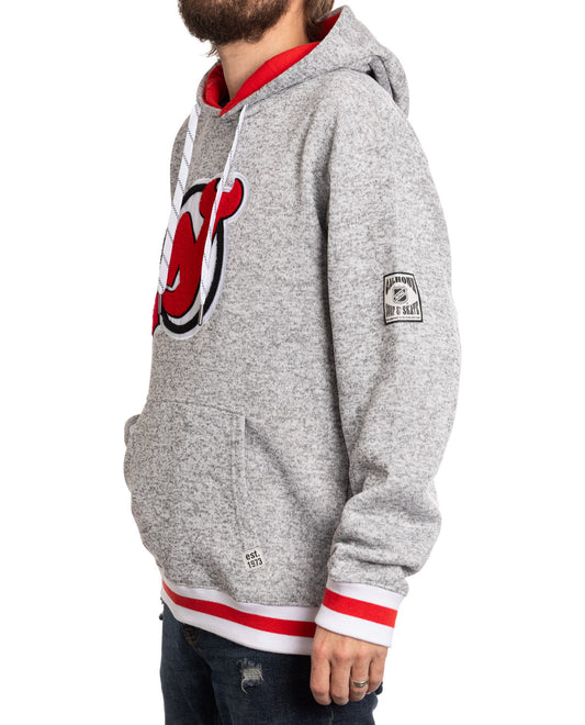 New Jersey Devils "Muskoka Style" Premium Chenille Woven Logo Hoodie - www.Shopthatapp.com