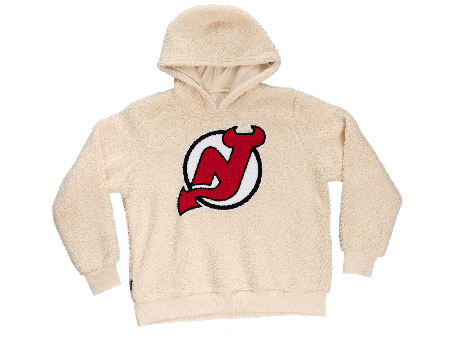 New Jersey Devils Ladies Sherpa Hoodie with Premium Chenille Logo - www.Shopthatapp.com