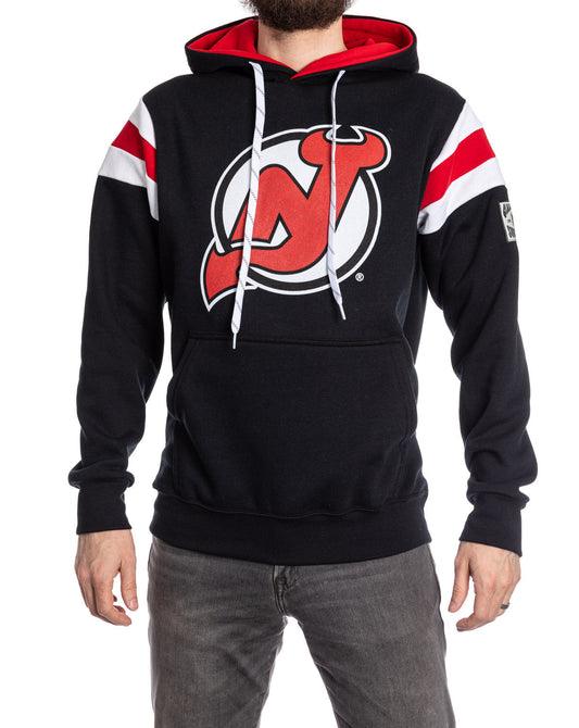 New Jersey Devils Varsity Retro Style Hoodie - www.Shopthatapp.com
