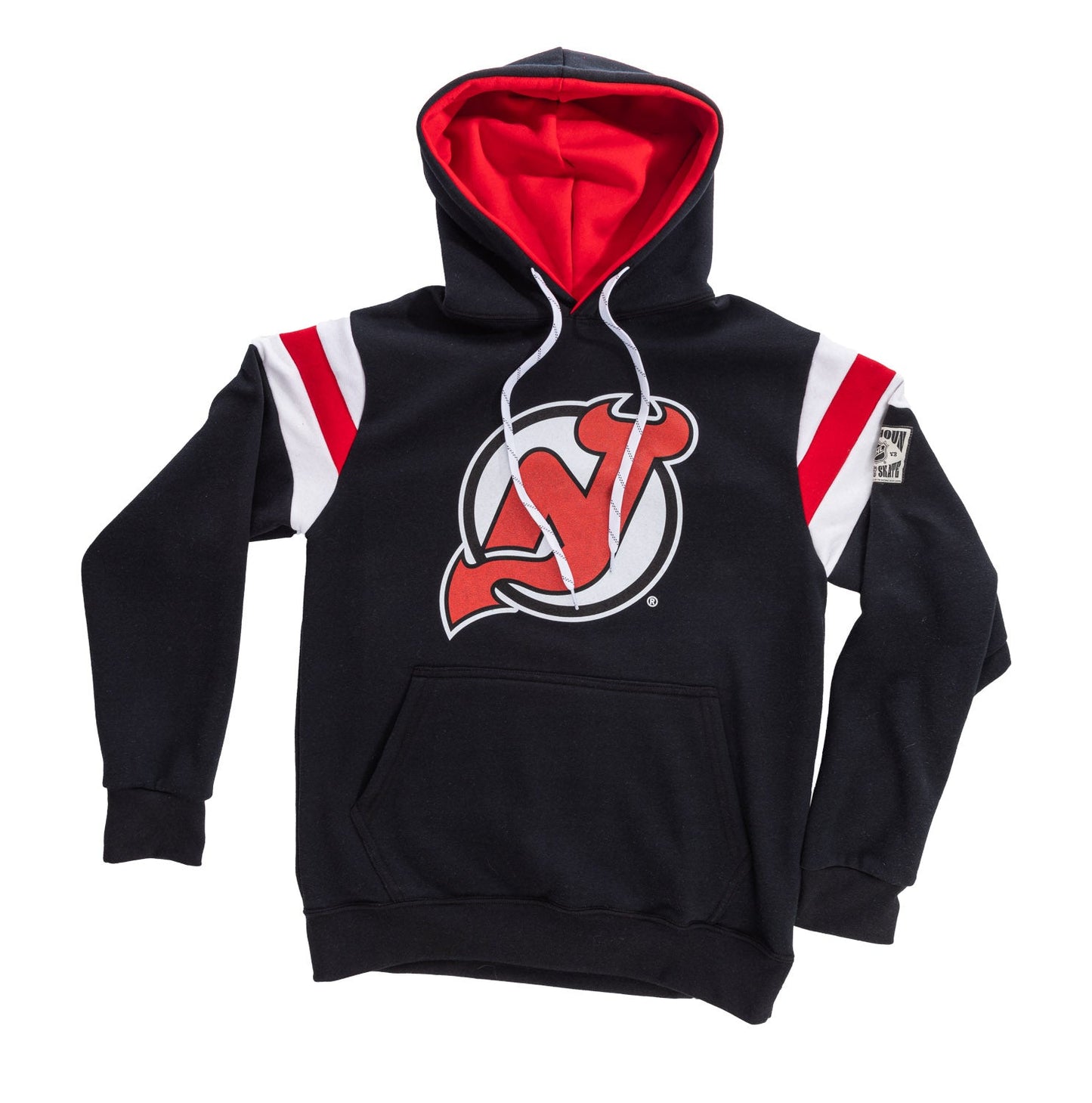 New Jersey Devils Varsity Retro Style Hoodie - www.Shopthatapp.com