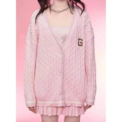Diamond Vest Spaghetti Straps Knitted Cardigan Coat Three-piece Set - www.Shopthatapp.com