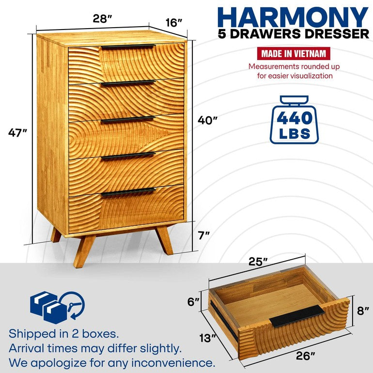 Harmony Dresser with 5 Drawers - www.Shopthatapp.com