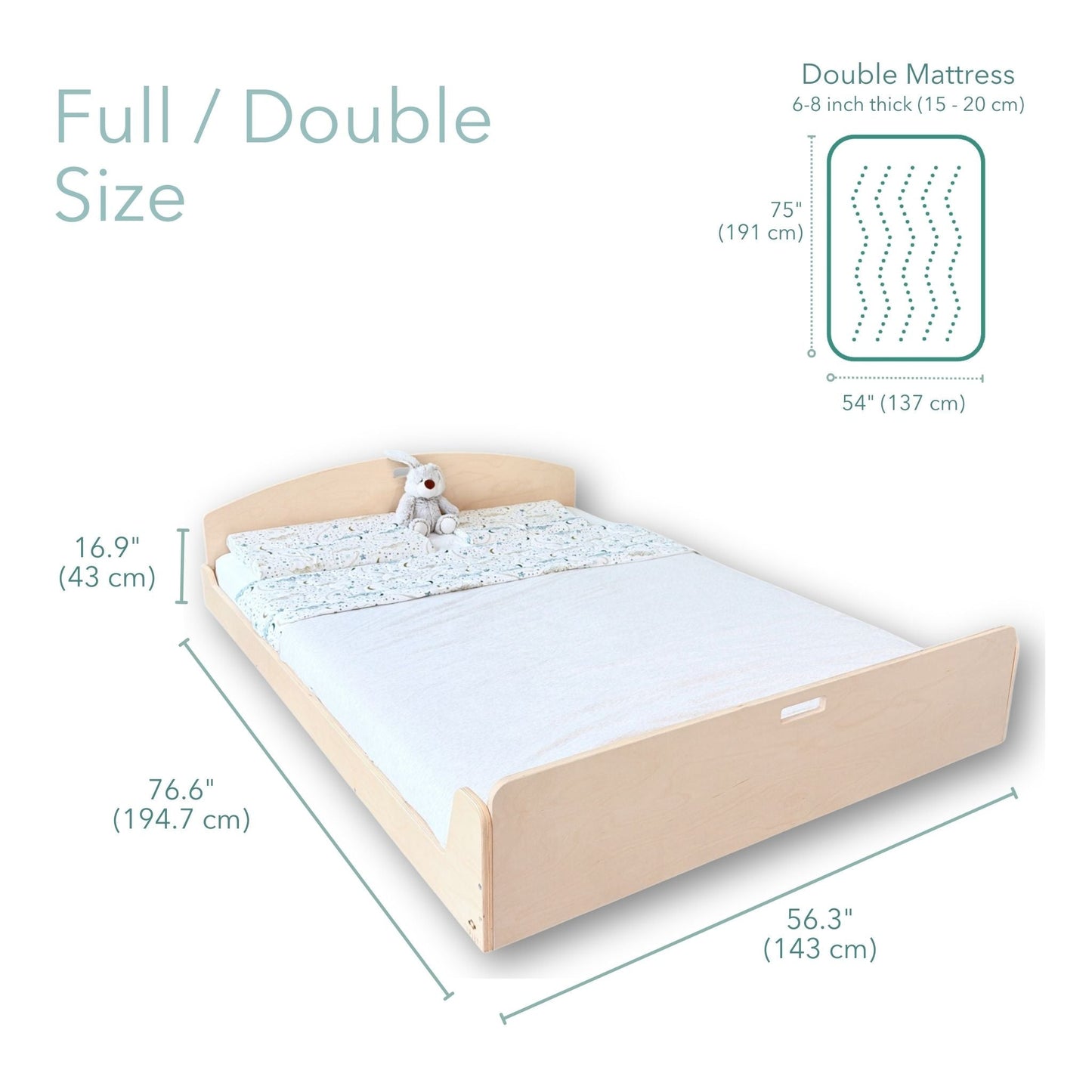 CHERRY FULL - Montessori Floor Bed - www.Shopthatapp.com