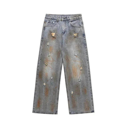 Dirty Ripped Jeans With Waste Soil - www.Shopthatapp.com #