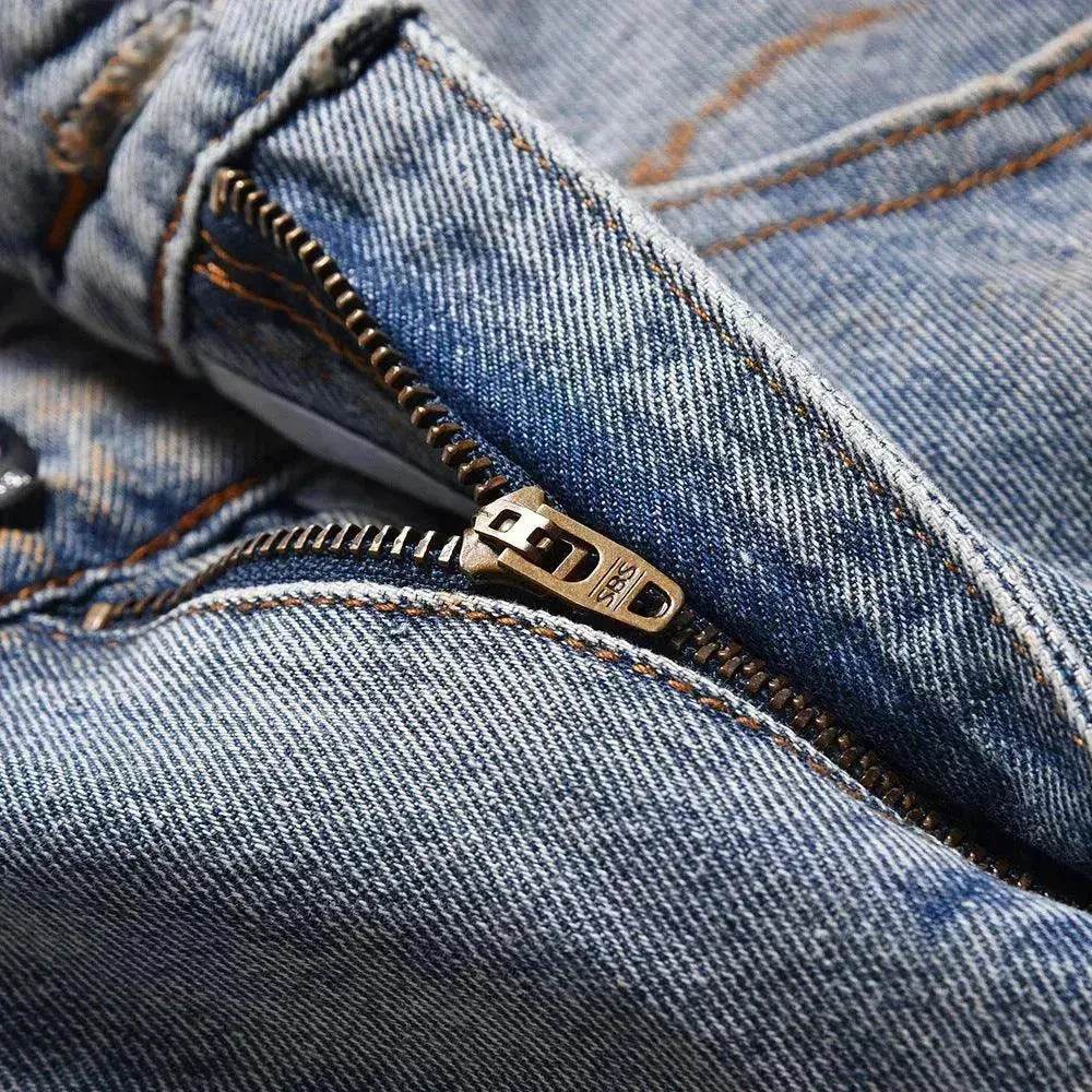 Dirty Ripped Jeans With Waste Soil - www.Shopthatapp.com #