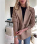 Double Breasted Lapel Jacket Fashion Knitted Sleeves Splicing Design Coat Outerwear - www.Shopthatapp.com