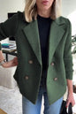 Double Breasted Lapel Jacket Fashion Knitted Sleeves Splicing Design Coat Outerwear - www.Shopthatapp.com