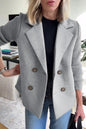 Double Breasted Lapel Jacket Fashion Knitted Sleeves Splicing Design Coat Outerwear - www.Shopthatapp.com