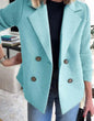 Double Breasted Lapel Jacket Fashion Knitted Sleeves Splicing Design Coat Outerwear - www.Shopthatapp.com