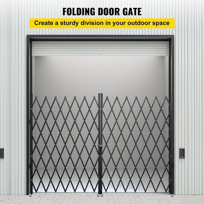 Double Folding Security Gate, 5.1 H X 10.2 W Folding Door Gate, Steel Accordion Security Gate, Flexible Expanding Security Gate, 360 Rolling Barricade Gate, Scissor Gate Or Door With Keys - www.Shopthatapp.com #