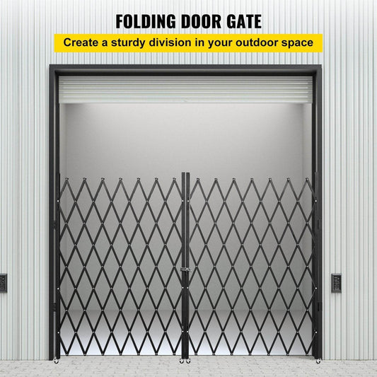Double Folding Security Gate, 5.1 H X 10.2 W Folding Door Gate, Steel Accordion Security Gate, Flexible Expanding Security Gate, 360 Rolling Barricade Gate, Scissor Gate Or Door With Keys - www.Shopthatapp.com #