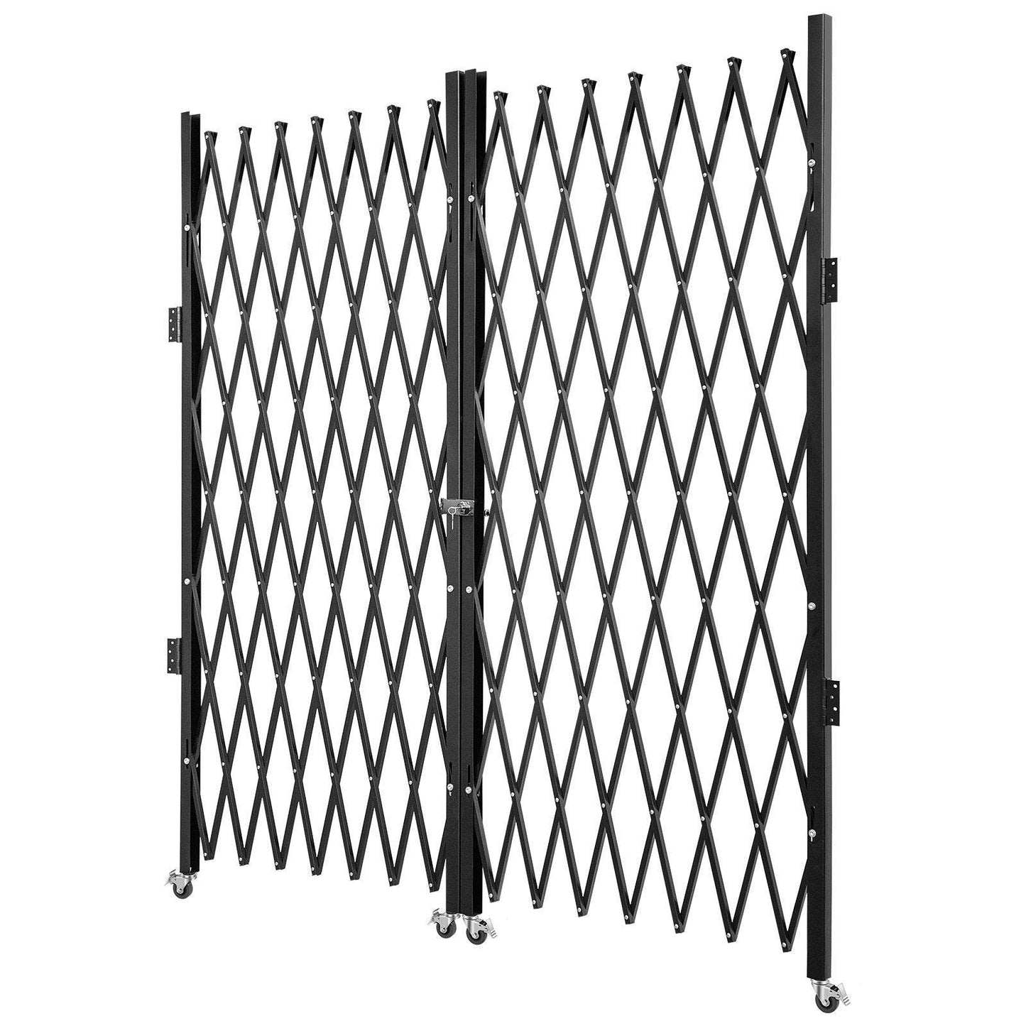 Double Folding Security Gate, 5.1 H X 10.2 W Folding Door Gate, Steel Accordion Security Gate, Flexible Expanding Security Gate, 360 Rolling Barricade Gate, Scissor Gate Or Door With Keys - www.Shopthatapp.com #