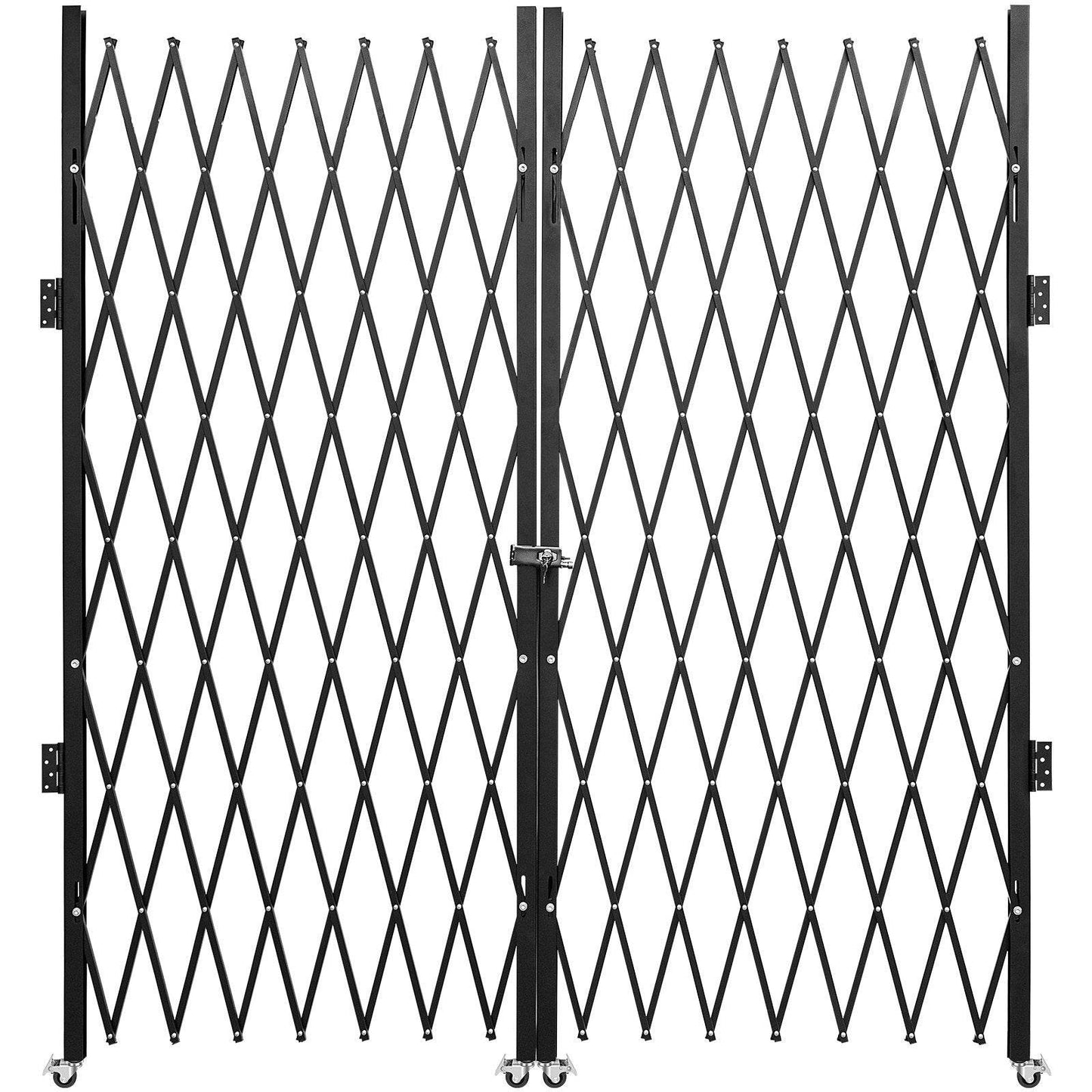 Double Folding Security Gate, 5.1 H X 10.2 W Folding Door Gate, Steel Accordion Security Gate, Flexible Expanding Security Gate, 360 Rolling Barricade Gate, Scissor Gate Or Door With Keys - www.Shopthatapp.com #
