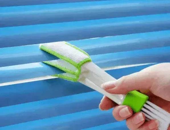 Double Head With Rag Blinds Cleaning Dusting Dashboard Keyboard Brush - www.Shopthatapp.com