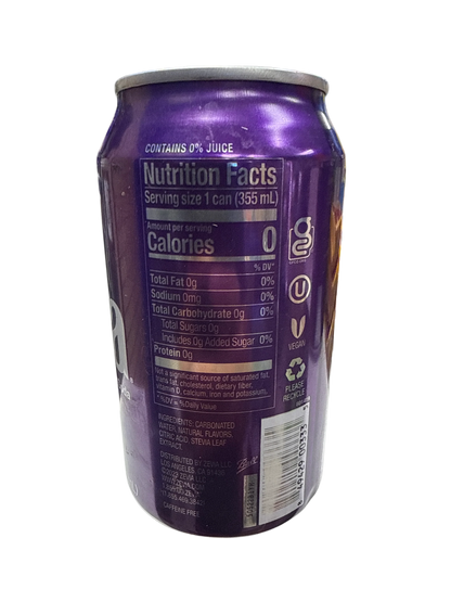 Zevia Zero Sugar Grape Flavoured Soda 355ML - Canadian Edition