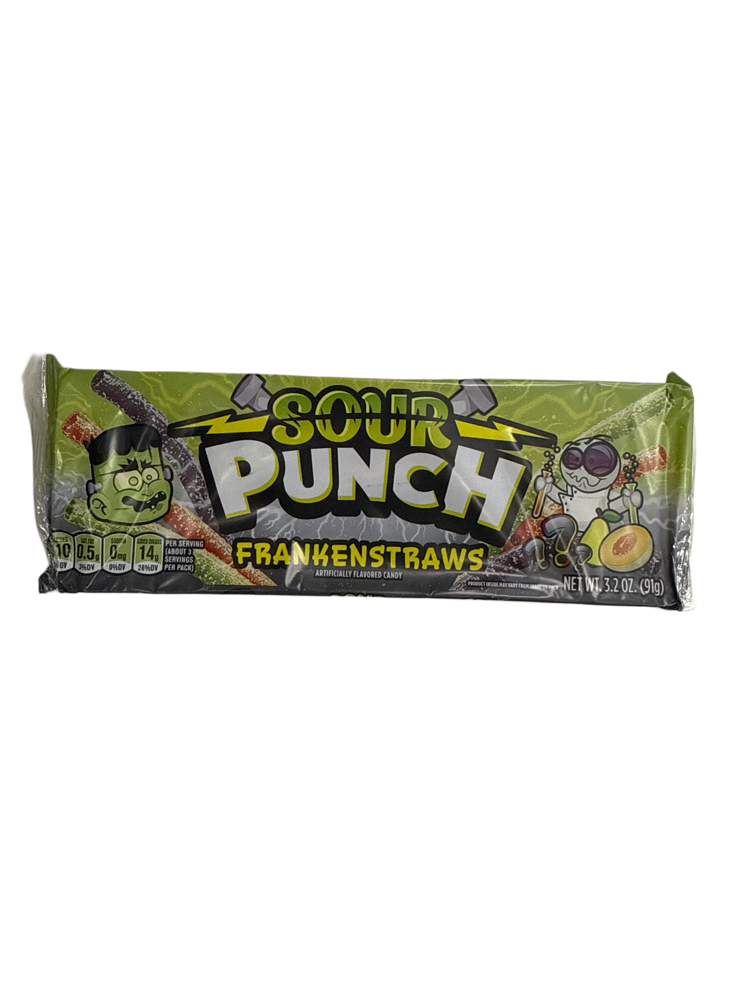 Sour Punch Halloween Frankenstraws Rope Candy 91G - U.S Edition - www.Shopthatapp.com