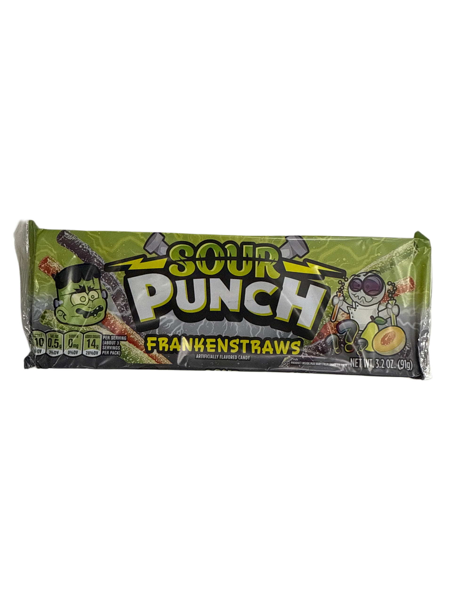 Sour Punch Halloween Frankenstraws Rope Candy 91G - U.S Edition - www.Shopthatapp.com
