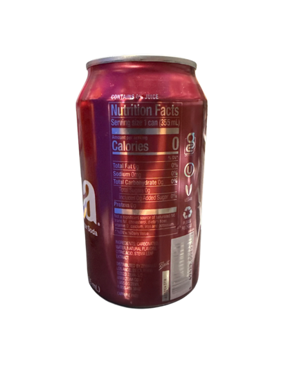 Zevia Zero Sugar Cran-Raspberry Flavoured Soda 355ML - Canadian Edition - www.Shopthatapp.com