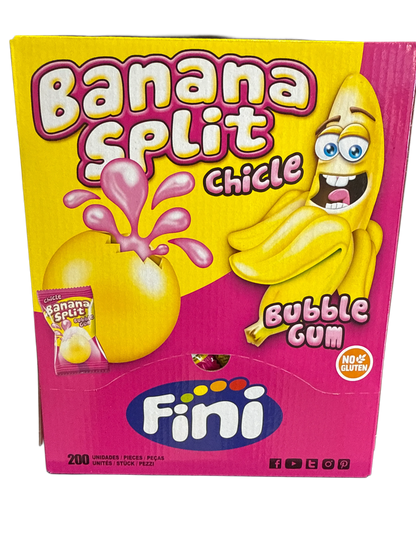 Fini Banana Split Bubble Gum 200 Individually Wrapped Pieces - U.K Edition - www.Shopthatapp.com