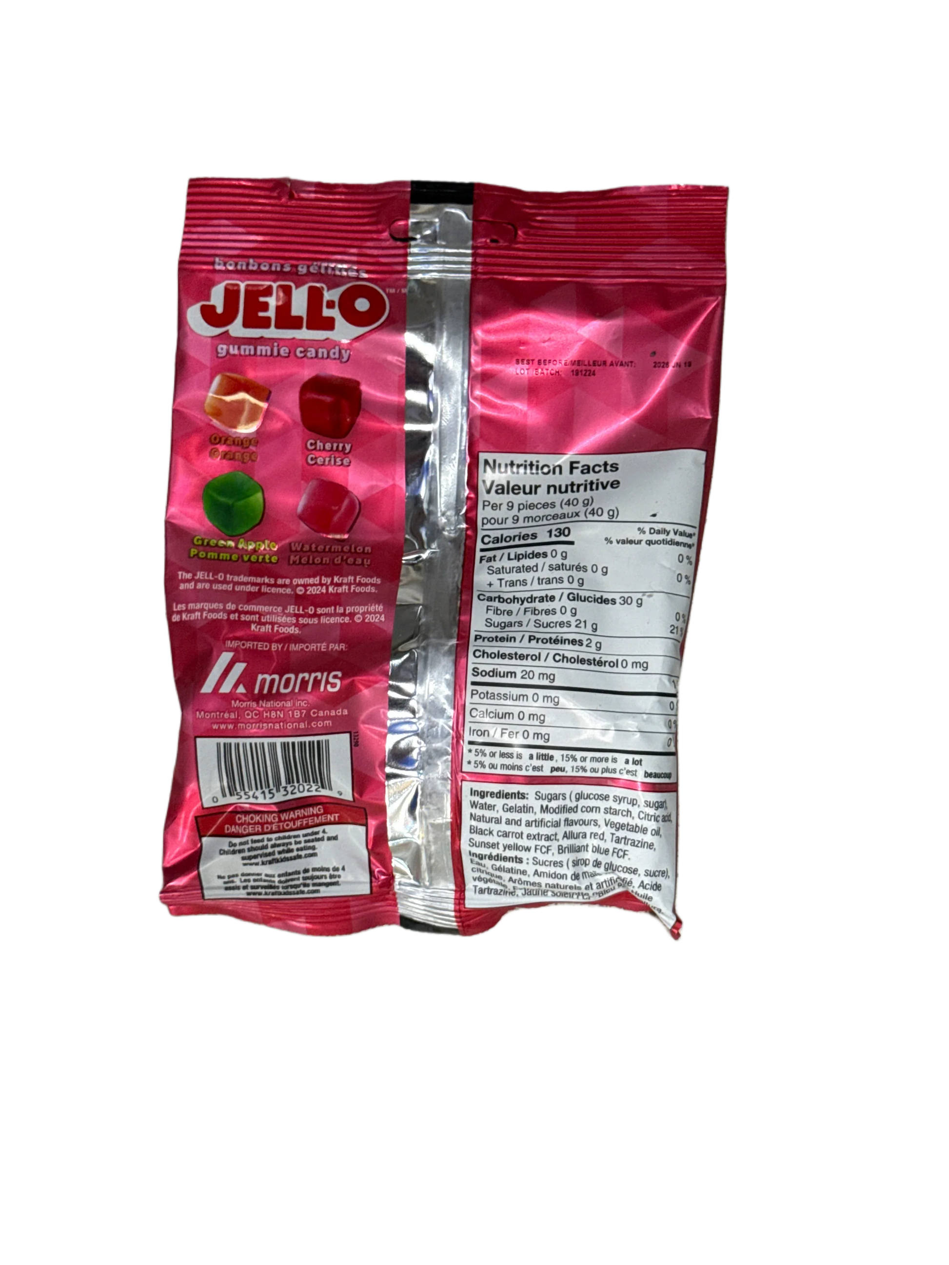 JELL-O Gummy Candy Cubes 127G - Canadian Edition - www.Shopthatapp.com