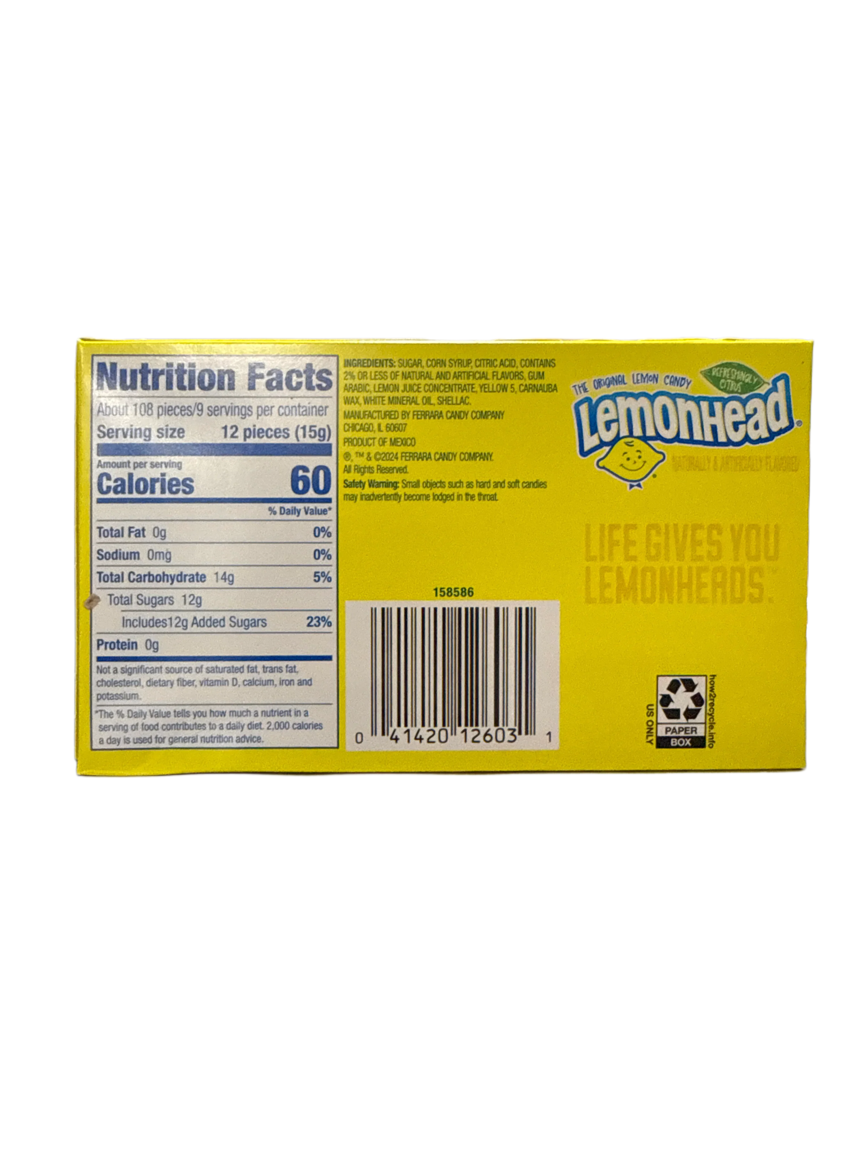 Lemonhead Theatre Box Candies 142G - Canadian Edition - www.Shopthatapp.com