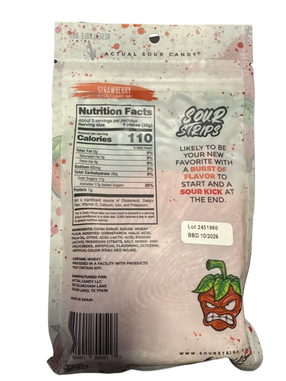 Sour Strips Strawberry 96G - U.S Edition - www.Shopthatapp.com