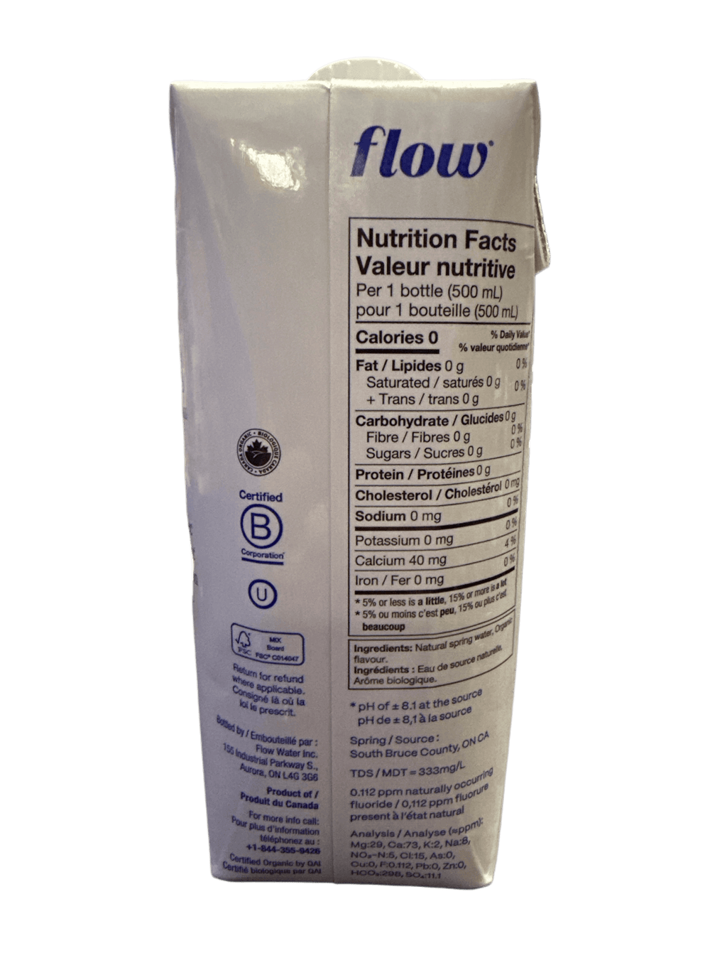 Flow Peach + Blueberry Mineral Spring Water 500ML - Canadian Edition - www.Shopthatapp.com