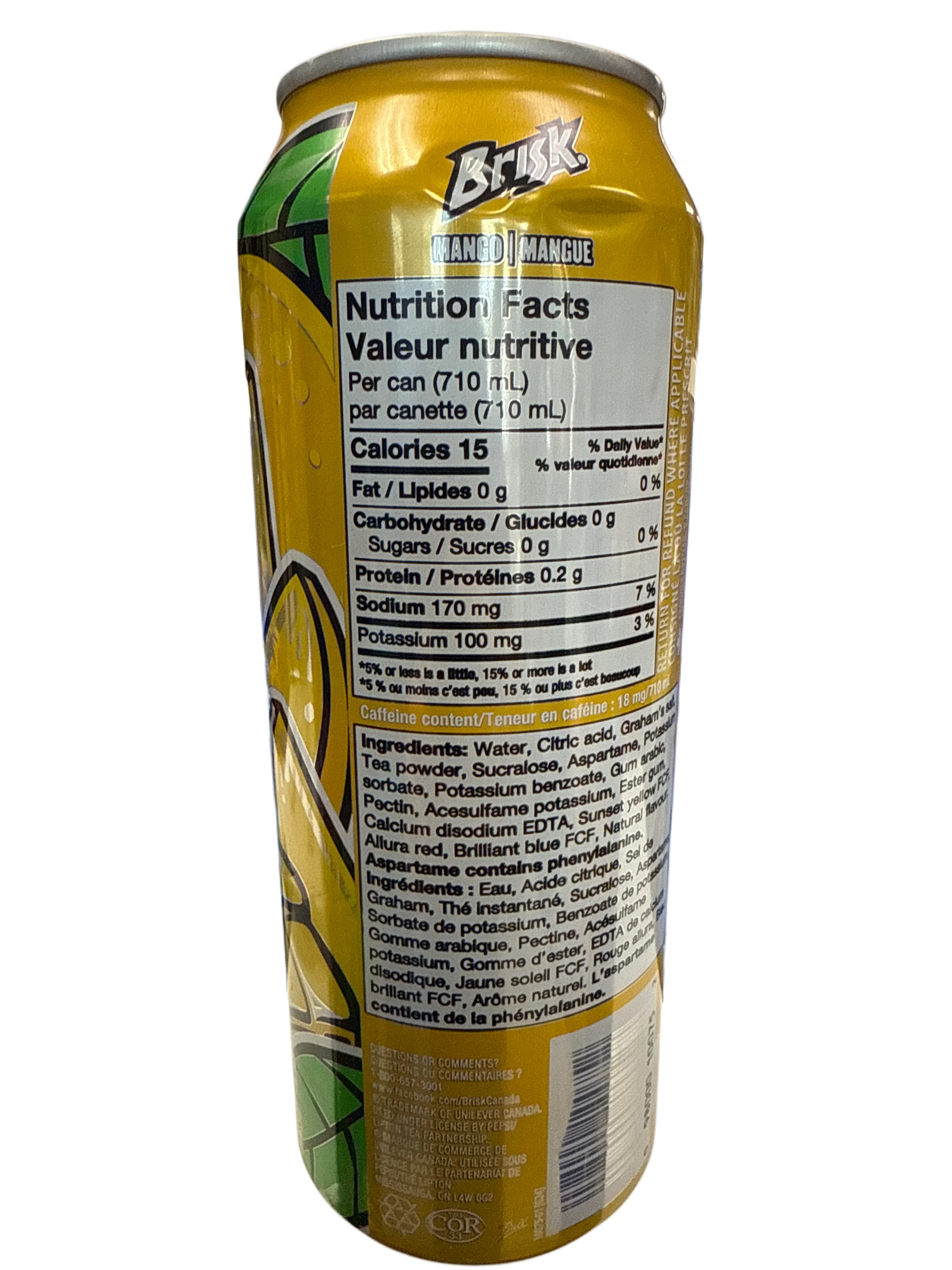 Brisk Mango Iced Tea Tall Can 710ML - U.S Edition - www.Shopthatapp.com