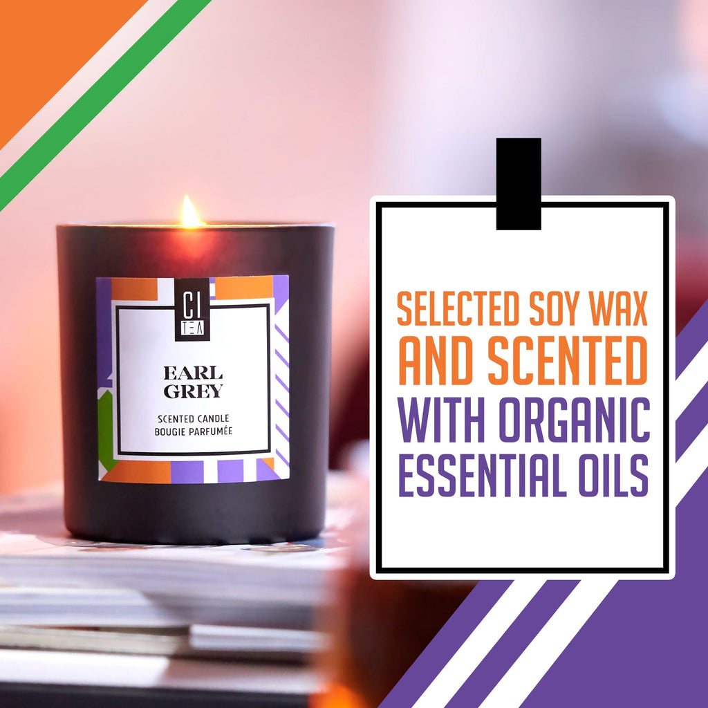 Earl Grey tea scent Soy Wax Candle - Bergamot & Rose - 8 oz - www.Shopthatapp.com