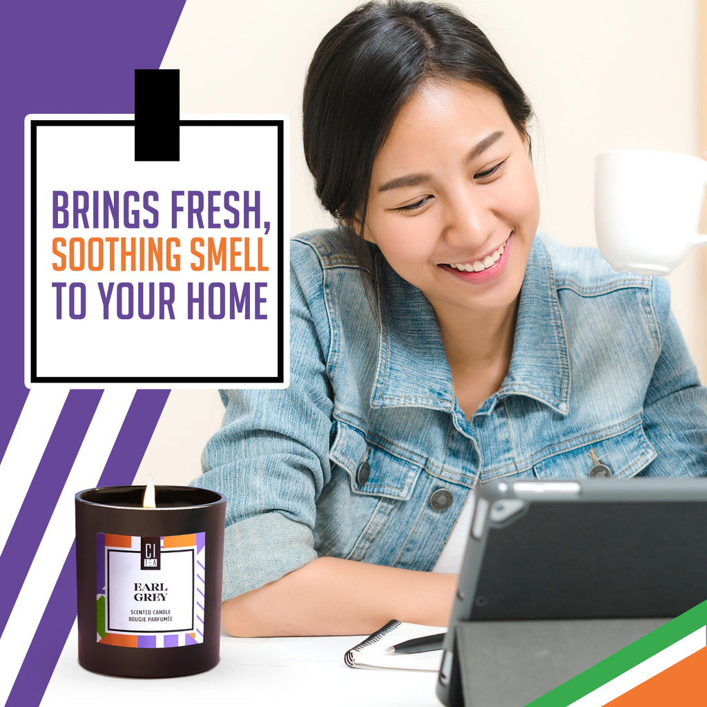 Earl Grey tea scent Soy Wax Candle - Bergamot & Rose - 8 oz - www.Shopthatapp.com