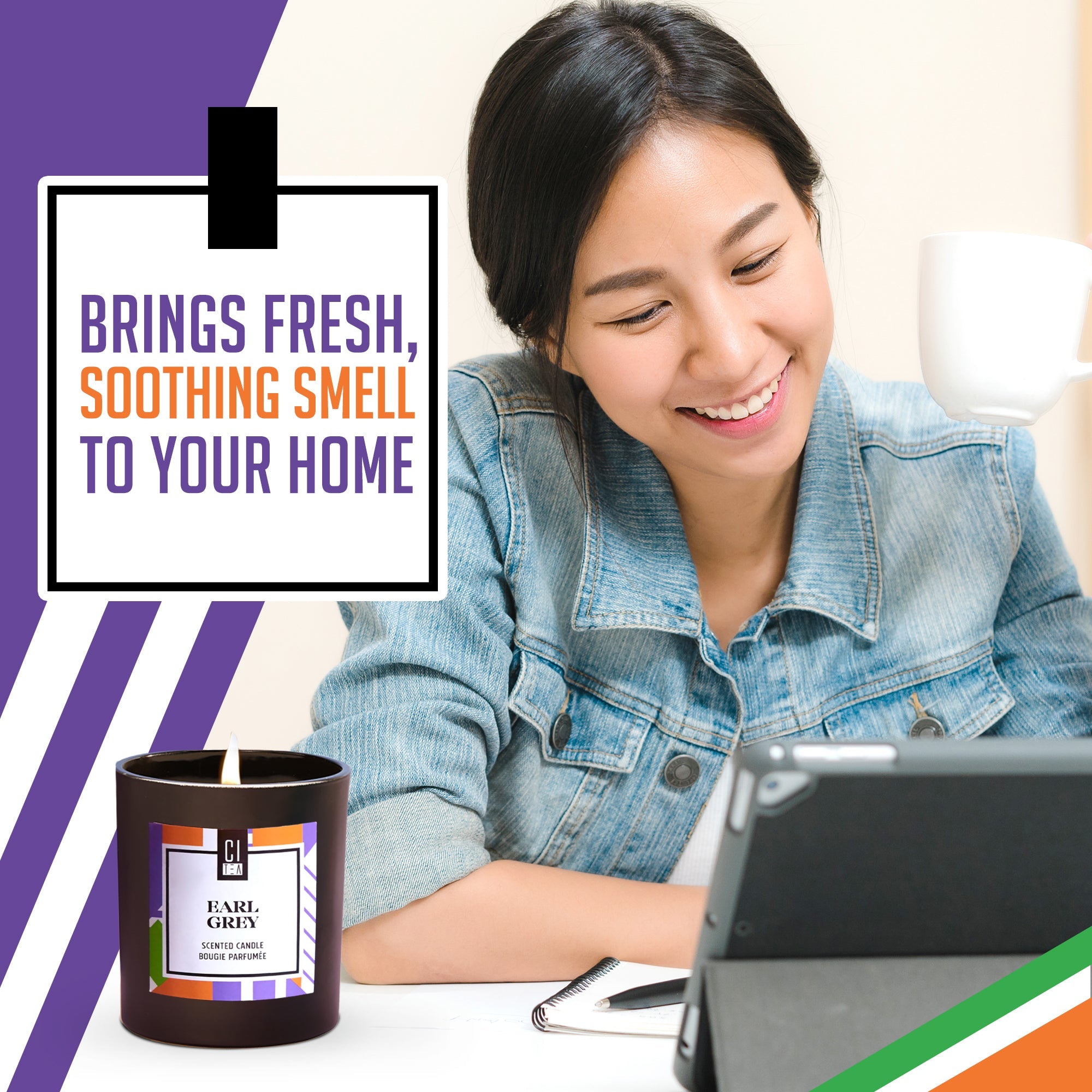 Earl Grey tea scent Soy Wax Candle - Bergamot & Rose - 8 oz - www.Shopthatapp.com