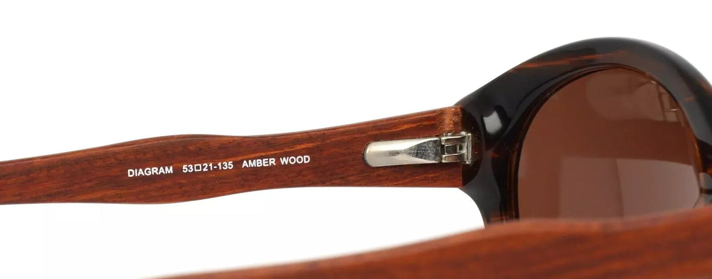 Diagram Amber Wood Womens Round Full Rim Sunglasses - www.Shopthatapp.com